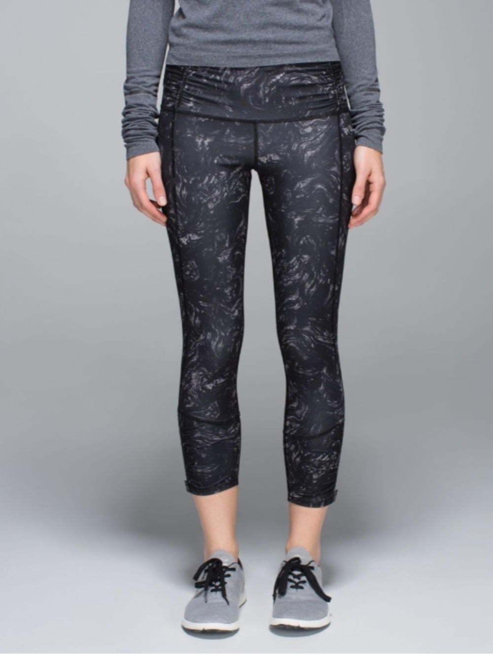 LULULEMON Runday Crop Arsenal Ambient grey Black